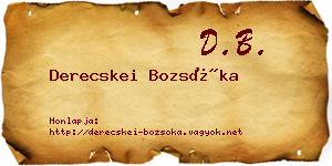 Derecskei Bozsóka névjegykártya